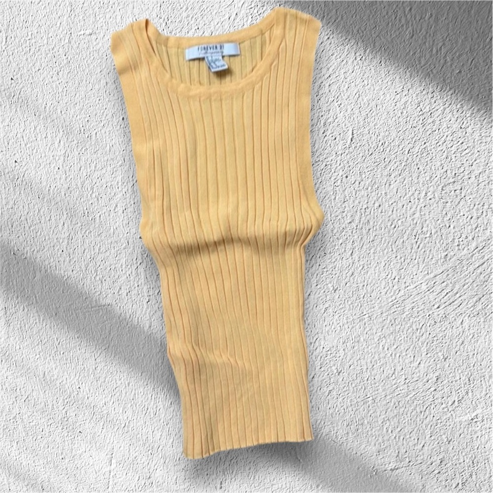 Forever 21 Ribbed Tank Top in Yellow
